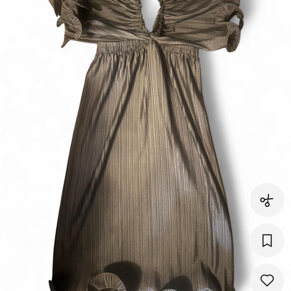 Genuine People Metallic Dress with Ruffle Details